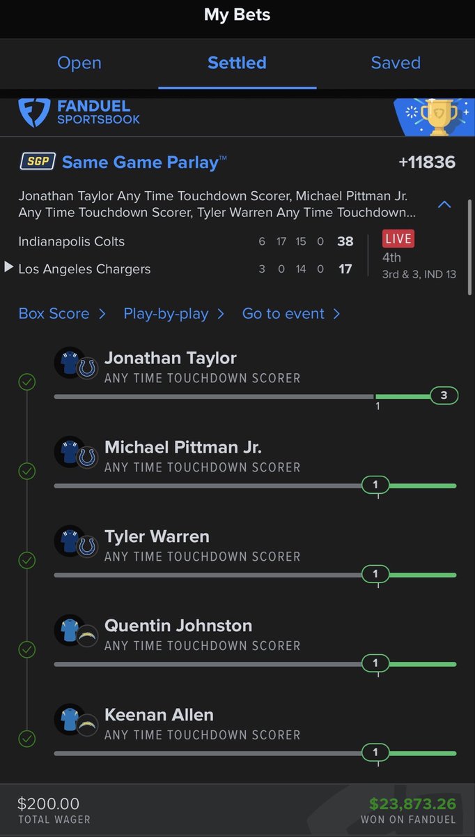 OMFGGGG🤯!!!BANNNGGG✅🤯😱

CASH THE +11836 SNF TD PARLAY🤯✅

$200- $ 23,873.27 BANGG‼️WTF!!

VIP MEMBERS EATING GOOD🤑🐐

DROP THOSE CASHAPPS/ZELLE!!!

$500 TO EVERYONE WHO LIKES+RTS❤️