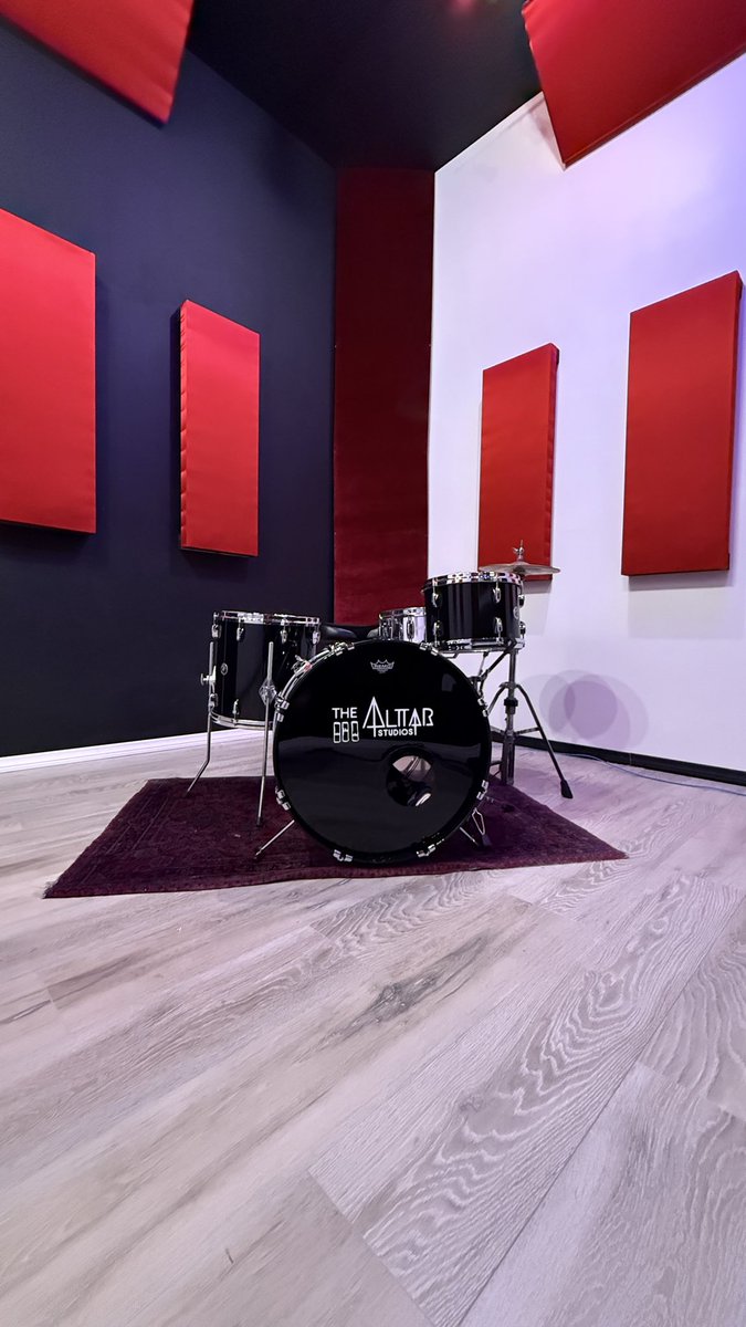 Drums about to go so hard in this new room. <a href="/gretsch/">The Gretsch Company</a> <a href="/remopercussion/">Remo Inc.</a>