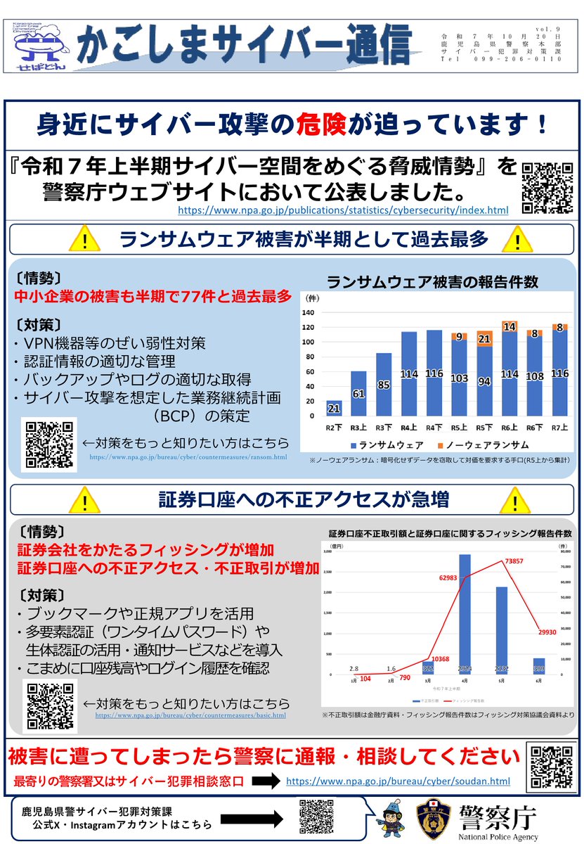 鹿児島県警察本部サイバー犯罪対策課 on X: 