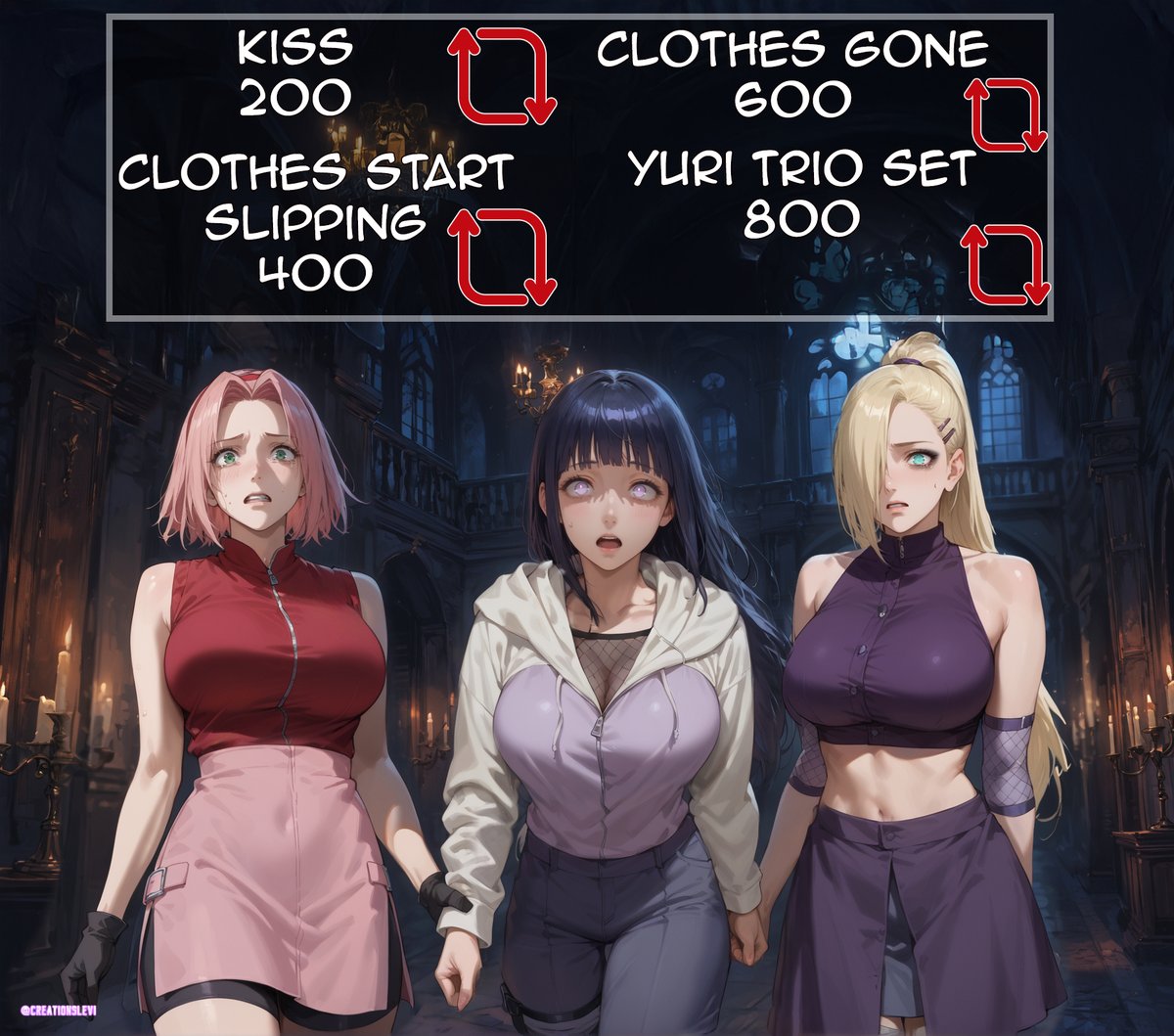 Haunted mansion is back again! 

Sakura, Hinata, and Ino this time. D: Will they make it!