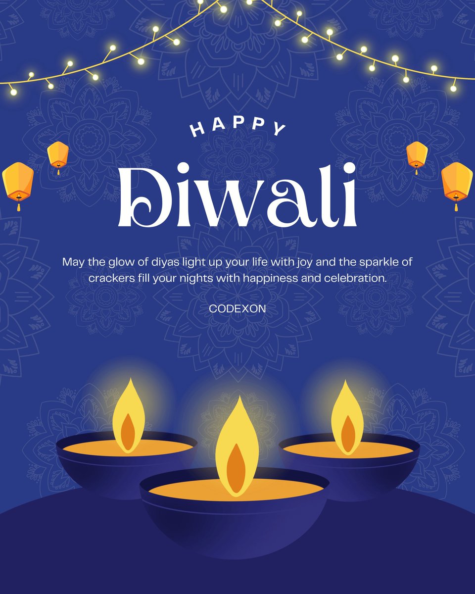 Codexon_tech's tweet image. ✨ This Diwali, let’s code the light of innovation and success with Codexon. 💻🪔

#happyDiwali #Codexon #festivaloflights #techinnovation #codewithjoy