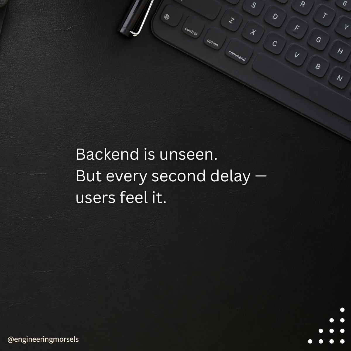 DarshitAnjaria's tweet image. Users don’t see your backend, but they feel every delay. ⌛
Backend performance is user experience.
#Performance #BackendEngineering #UserExperience