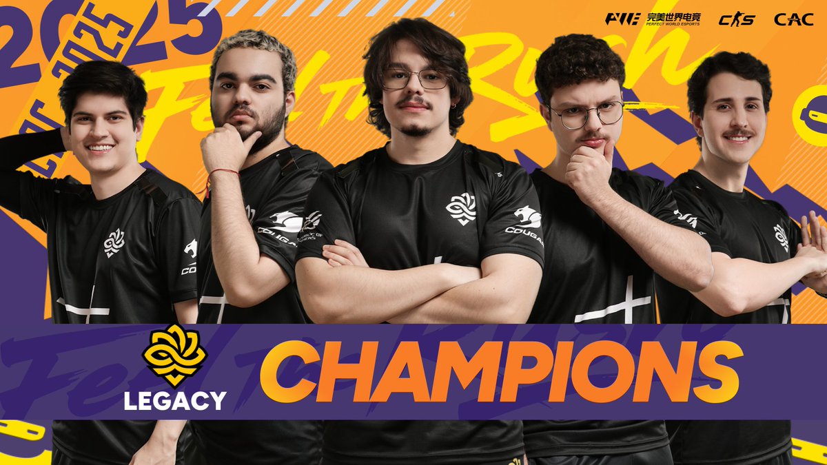 CS_PerfectWorld's tweet image. CHAMPIONS! 🏆 Legacy defeat 3DMAX 3-2 to claim their FIRST international title at #CAC2025! Brazilian star latto clinches the MVP award.

Coming into this, the Brazilian squad had ZERO premier trophies - their best run was 9th-11th at the Austin Major, where they also ended…