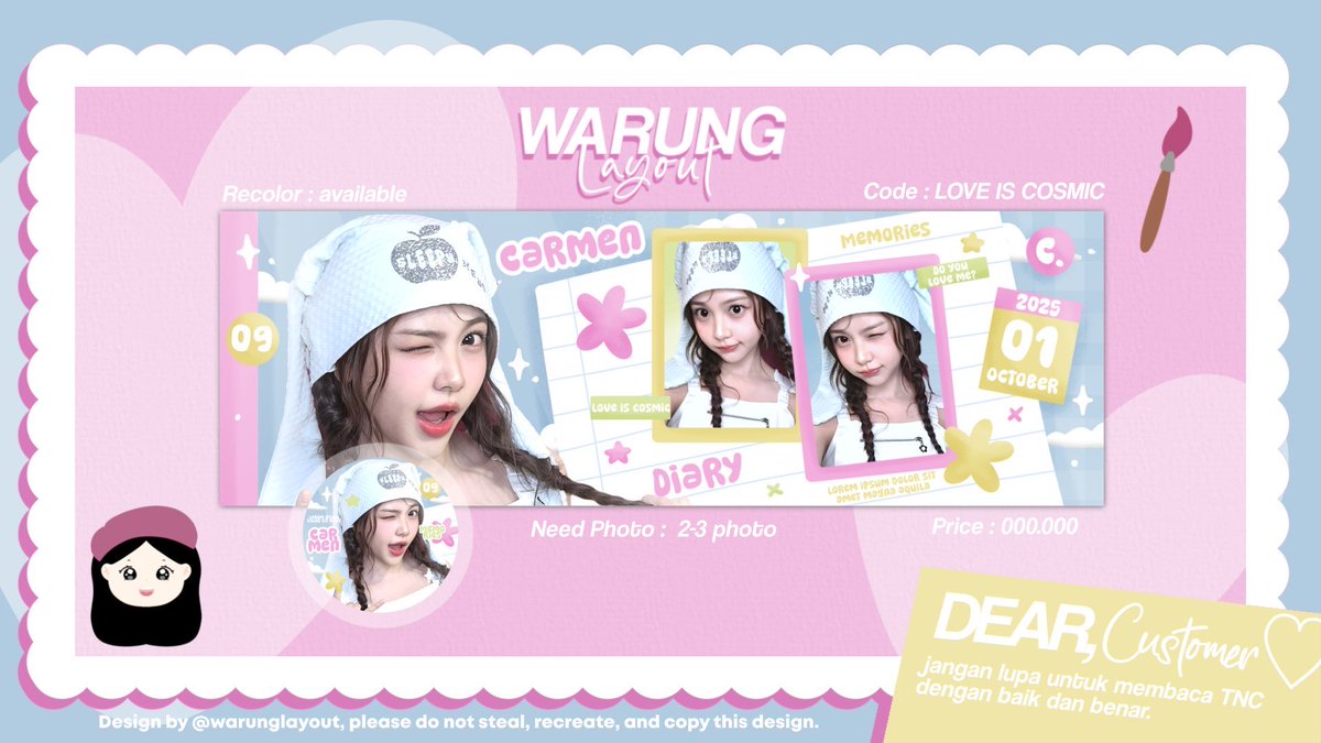 warunglayout's tweet image. — help RT thankyou 🩷

🌸 Template Layout FLASH SALE 🌸

Semua material handdrawn dan bisa direcolor ✨mudah dipakenya, cocok banget buat nambah katalog dan pemula. 🐰 Price cek Alt, bisa dicicil.

Angkut yuk
dm for order 💬
#zonauang #zonaba