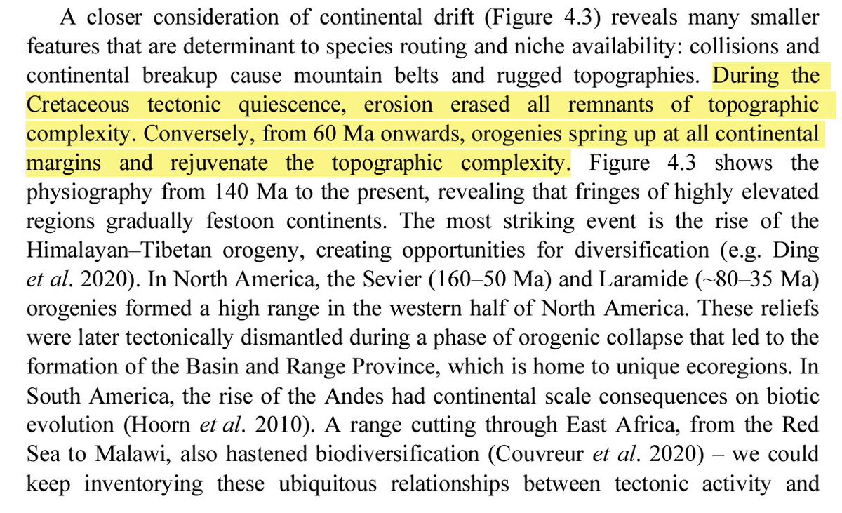 policytensor's tweet image. There were hardly any mountains in the late Cretaceous when the dinos ruled the earth!