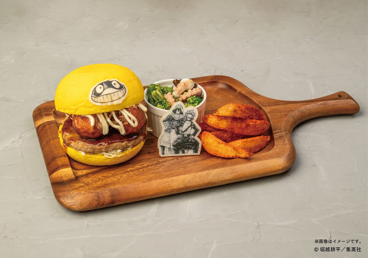 heroaca_exhibit's tweet image. 【開幕まであと3日!】
#ヒロアカ原画展 大阪会場
会期中【#702 CAFE&DINER なんばパークス店】で開催するコラボカフェでは、オリジナルメニューが多数登場!
チームファットガム事務所メンバーのメニューもあるぞ!
※カフェのご利用は事前予約制です。詳しくは特設サイトをご確認ください。…