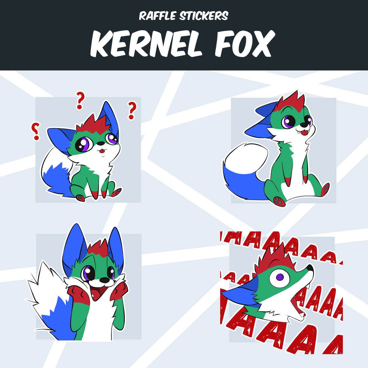CrumbFur's tweet image. Stickers for the previous raffle winner @KernelFox0