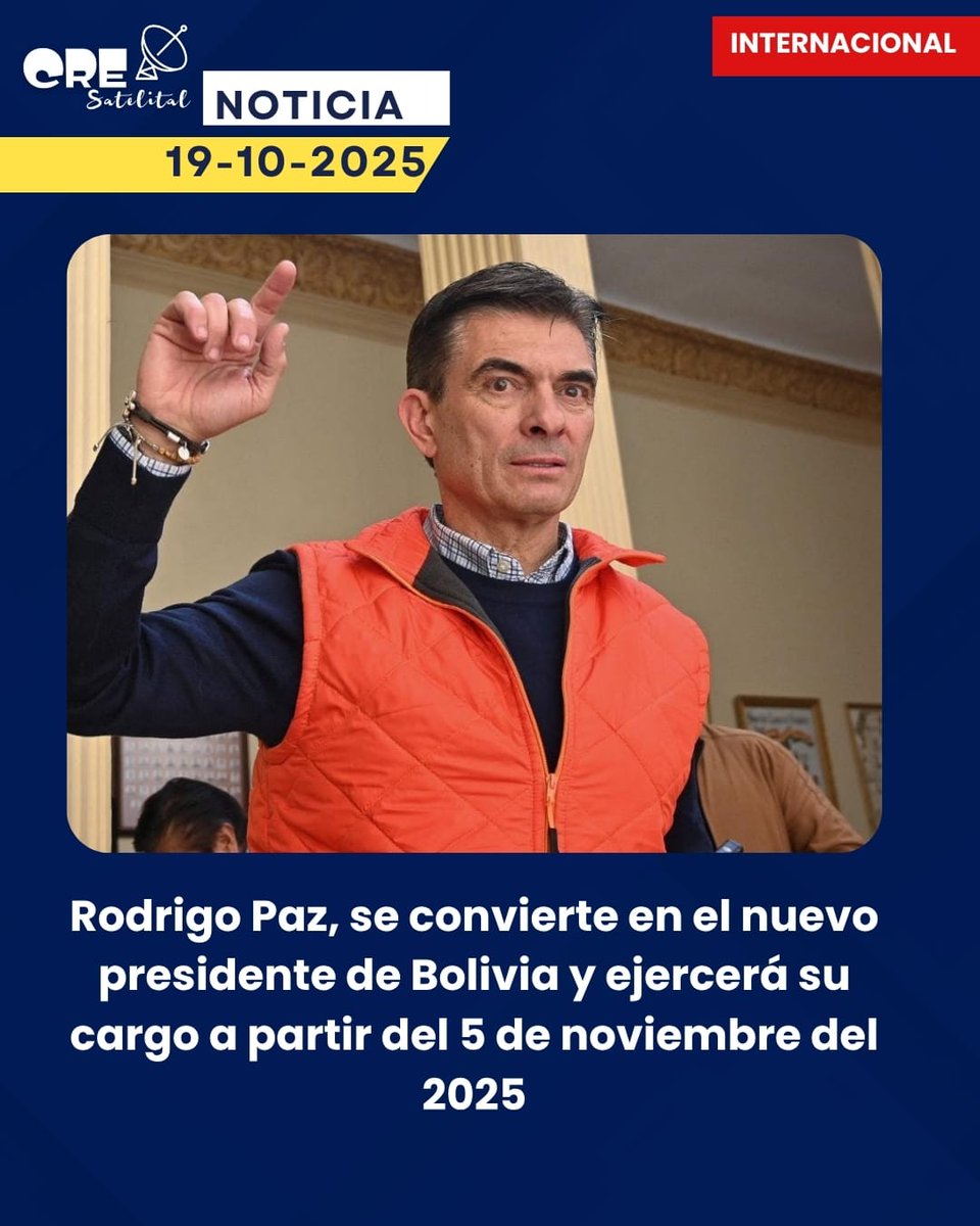 Bolivia tiene un nuevo presidente: Rodrigo Paz.