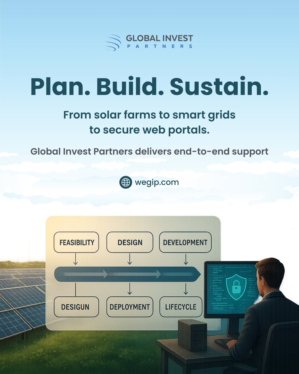 GipGmbh's tweet image. 🔧🔋 𝗙𝗿𝗼𝗺 𝗖𝗼𝗻𝗰𝗲𝗽𝘁 𝘁𝗼 𝗖𝗼𝗺𝗺𝗶𝘀𝘀𝗶𝗼𝗻𝗶𝗻𝗴!
Global Invest Partners supports your journey end-to-end: feasibility, design, development, deployment, and lifecycle support.
#weGIP #ProjectDevelopment #SmartGrid #EnergySystem #ITEngineering #Consulting