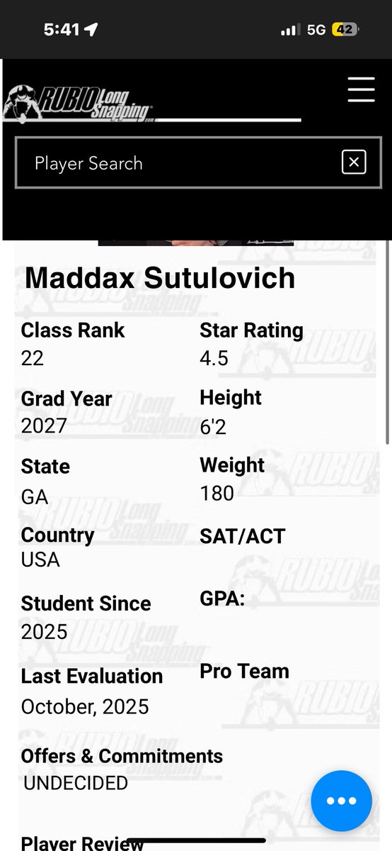 maddax_s's tweet photo. Thank you @TheChrisRubio for running an awesome camp! I came out rated a 4.5 star and 22nd in the nation as a long snapper. @BluffRecruits @CBluffFootball https://t.co/yxEDzlWeGI