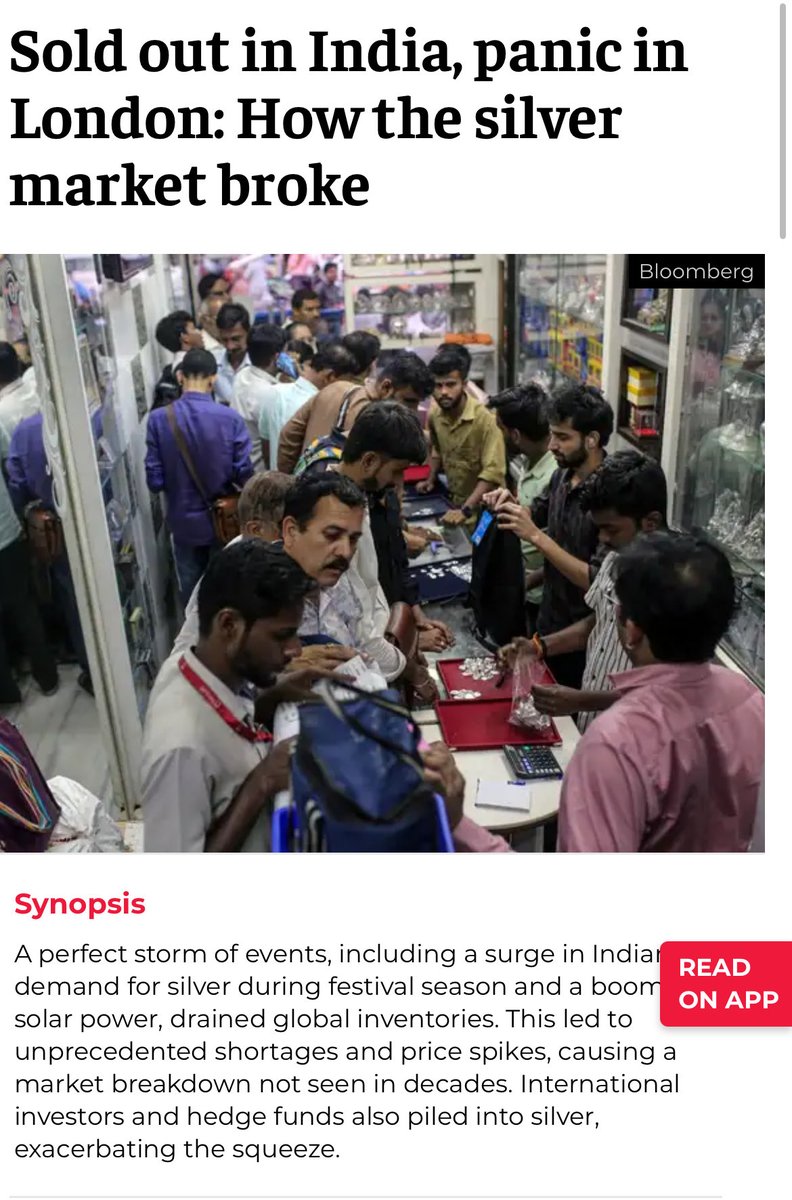 Economic Times Article! 
Silver is SOLD OUT in India!🔥🔥🔥🔥
Panic in London! 🔥🔥🔥🔥

Gold Rushes (Buying surge) in Vietnam, Singapore, Australia and NZ! 

All happening just days after America stopped sending checks for payments and started using Digital payments! ✨✨

On my