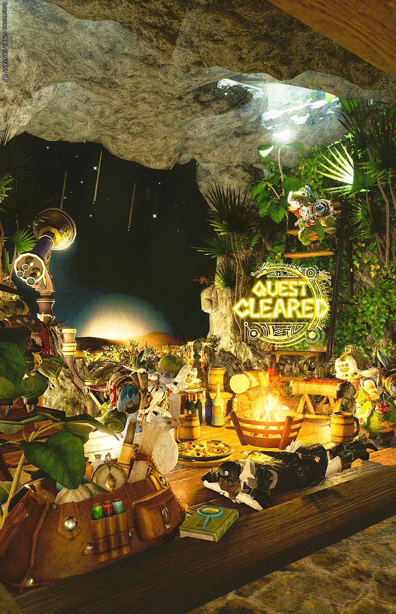 #FF14
星空の下、猫たちとキャンプ⛺