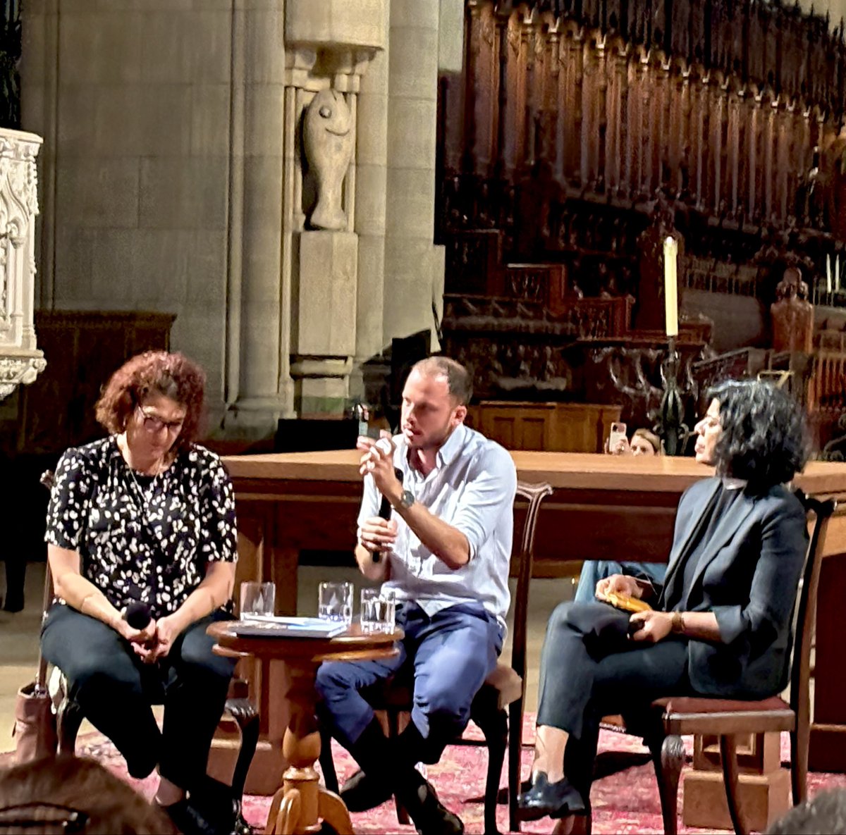 Sobering &amp; detailed look at how trust can be kindled across very deep divisions, with Hana (Israeli) &amp; John (Palestinian) of the Rossing Center, Jerusalem, with Dean Winnie Varghese <a href="/StJohnDivineNYC/">Cathedral of St. John the Divine</a> today