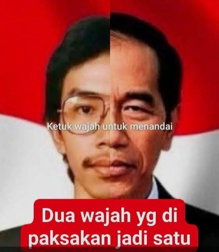 Dua gambar ini berbeda sebab memang orangnya pun berbeda mukanya tidak sama,,,sekali pun kau reka hiasa gambar Jokowi tetap tidak sama,,,kebenaran terwujud sendirinya jadi tidak bisa di paksakan.