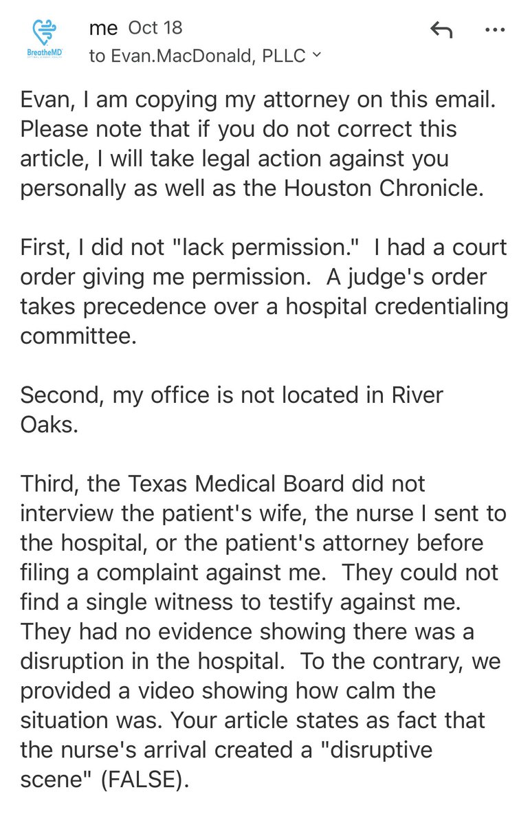 Mary Talley Bowden MD (@mdbreathe) on Twitter photo Should I sue <a href="/Hearst/">HEARST</a>, <a href="/HoustonChron/">Houston Chronicle</a> and their rogue reporter <a href="/evanmac3/">Evan MacDonald</a>?
Friday, they published a hit piece on me without asking me for comments. Yesterday I gave them the facts…. But instead of correcting, they are waiting to talk to their lawyers. Should I sue <a href="/Hearst/">HEARST</a>, <a href="/HoustonChron/">Houston Chronicle</a> and their rogue reporter <a href="/evanmac3/">Evan MacDonald</a>?
Friday, they published a hit piece on me without asking me for comments. Yesterday I gave them the facts…. But instead of correcting, they are waiting to talk to their lawyers.