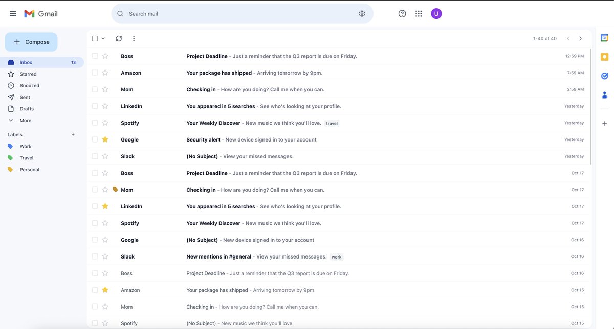 JoshRadDev's tweet image. Lithiumflow just oneshotted a near perfect Gmail UI clone. @GoogleDeepMind cooked. (error is from react hydration and time being different)