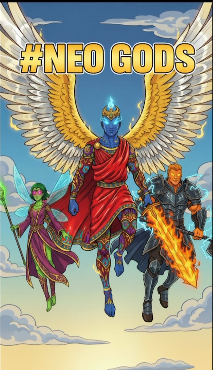 Satoshisavy's tweet photo. Clad in brilliance and wielding the fire of the cosmos, the Neogods descend from the heavens. Gold, silver, and flameβa spectacular display of power that signals a new destiny is at hand. βοΈππ #Neogods https://t.co/GgOWH0bfgr