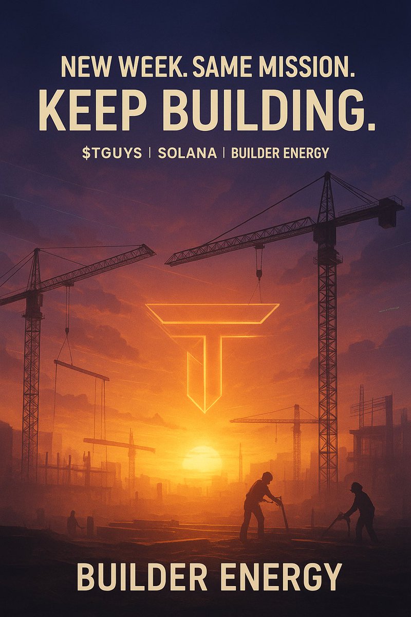 New week. Same grind.

While others chase hype, 
Those Guys keep building foundations. 🧱

The bull market rewards the ones who never stop working.

$TGUYS isn’t waiting for green candles,
we build them. 🦺💥

Let’s work #TGUYS #SolanaSeason
