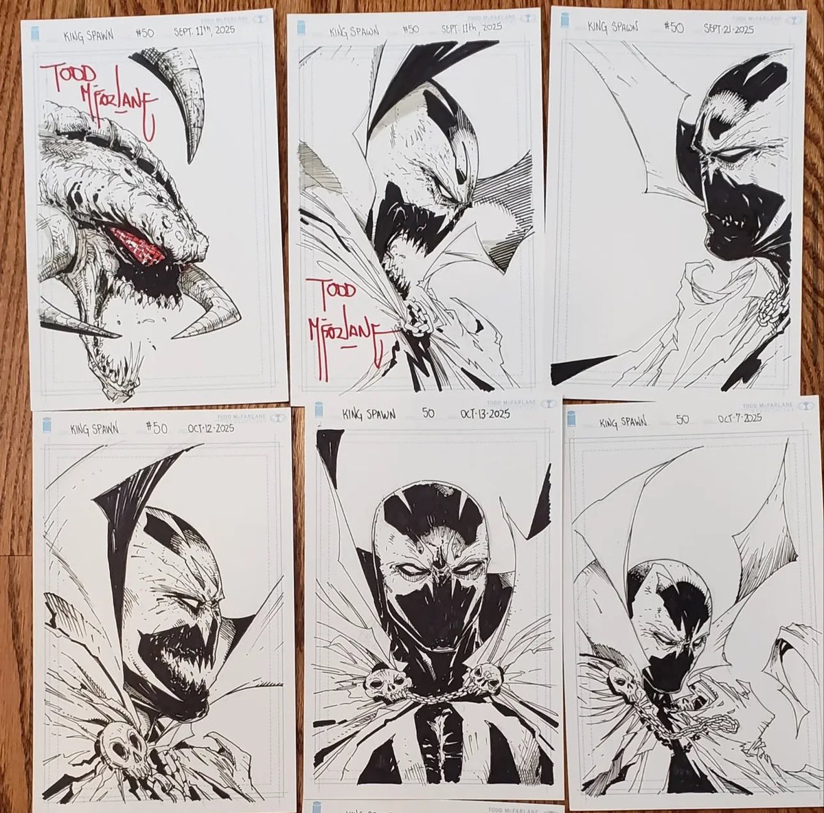 Todd McFarlane (@todd_mcfarlane) on Twitter photo A few of the 50 sketches I drew for KING SPAWN 50 retailer's incentive program. Those that ordered should get them this week (along with the 1:1000 super rare pencil cover I did).
#spawn #kingspawn <a href="/ImageComics/">Image Comics</a> <a href="/McFarlaneComics/">McFarlane Comics Official</a> A few of the 50 sketches I drew for KING SPAWN 50 retailer's incentive program. Those that ordered should get them this week (along with the 1:1000 super rare pencil cover I did).
#spawn #kingspawn <a href="/ImageComics/">Image Comics</a> <a href="/McFarlaneComics/">McFarlane Comics Official</a>