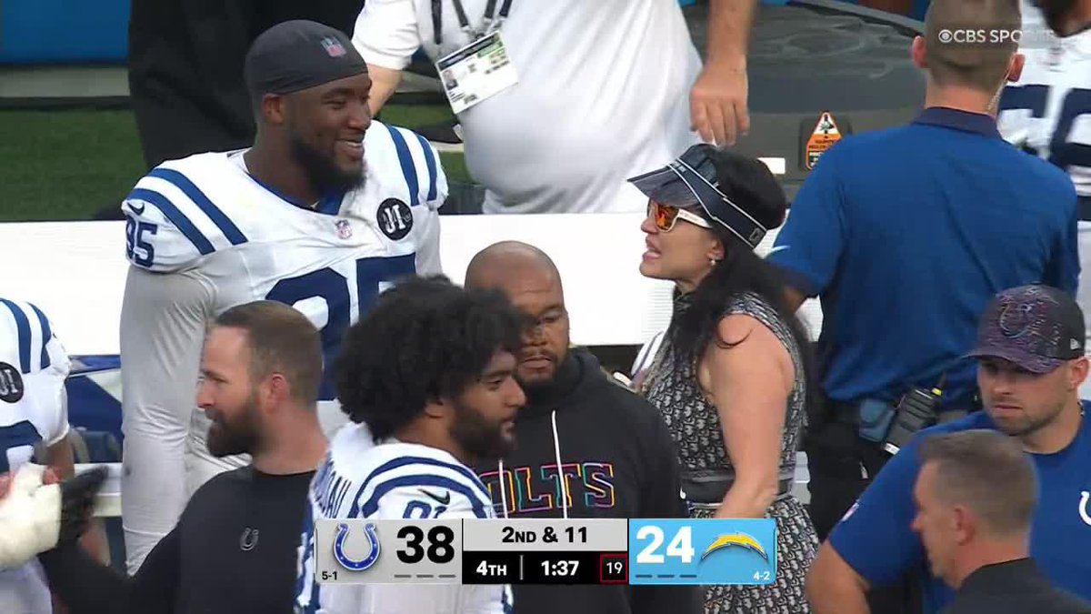 Powerful: Colts owner Carlie Irsay-Gordon was spotted on the Colts' sidelines hyping up the players while they were dominating the Chargers.

She is fully involved in all team activities.

We have never seen an owner as dedicated as this.


