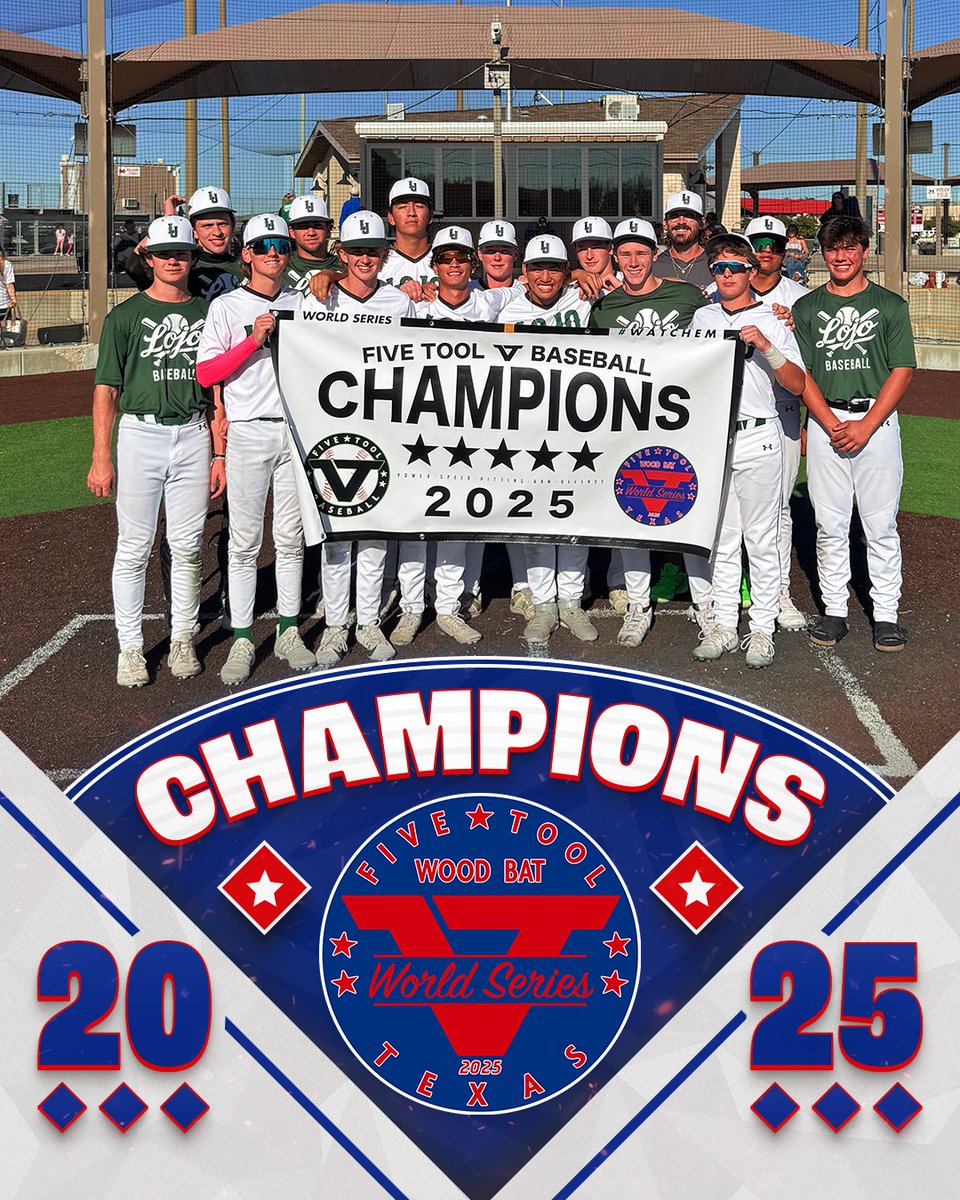 🏆CHAMPIONS🏆

Congrats to <a href="/lojobaseball_25/">Lojo Baseball</a> 17U Cannon on winning the 17U/18U Blue Division of the <a href="/FiveTool/">Five Tool Baseball</a> Texas DFW Fall Wood Bat World Series!

#WatchEm