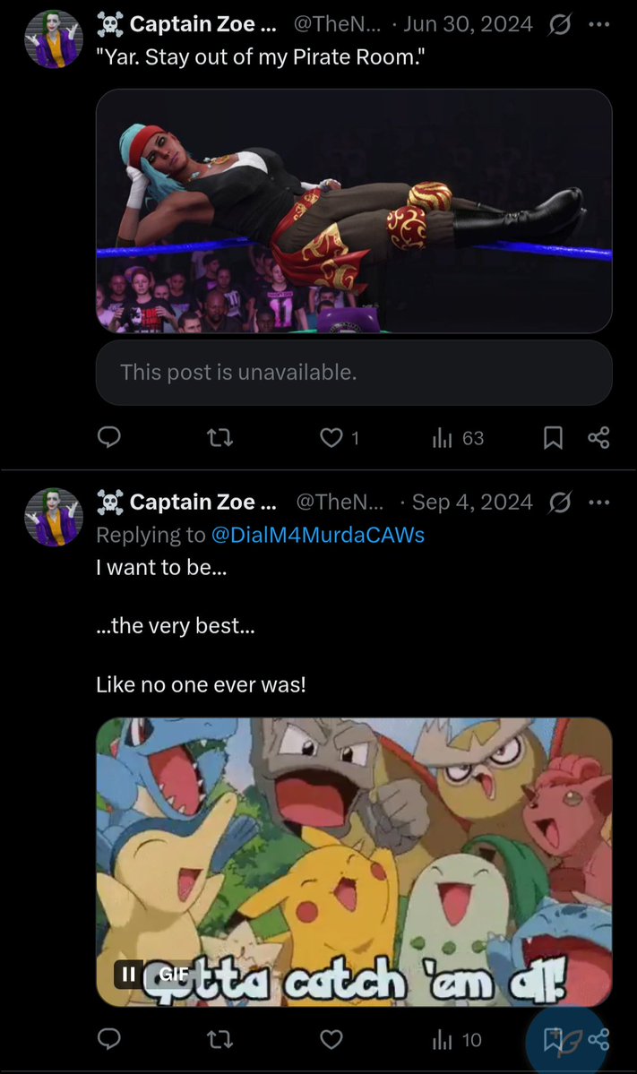 *checks what she did last summer*

"Poke'mon and wrestling. And that is all I did last summer. Heh, heh, heh. Yup. Just Poke'mon and wrestling. Nothing suspicious that you need to be concerned about. Nope. Just remember. Stay out of the room marked 'Pirate'. 'Kay?" 👀