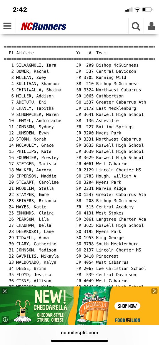 Shaina and Norah were our top two girl finishers. Chiniwalla placed 5th and Storm finished 13th out of 406. 🎉