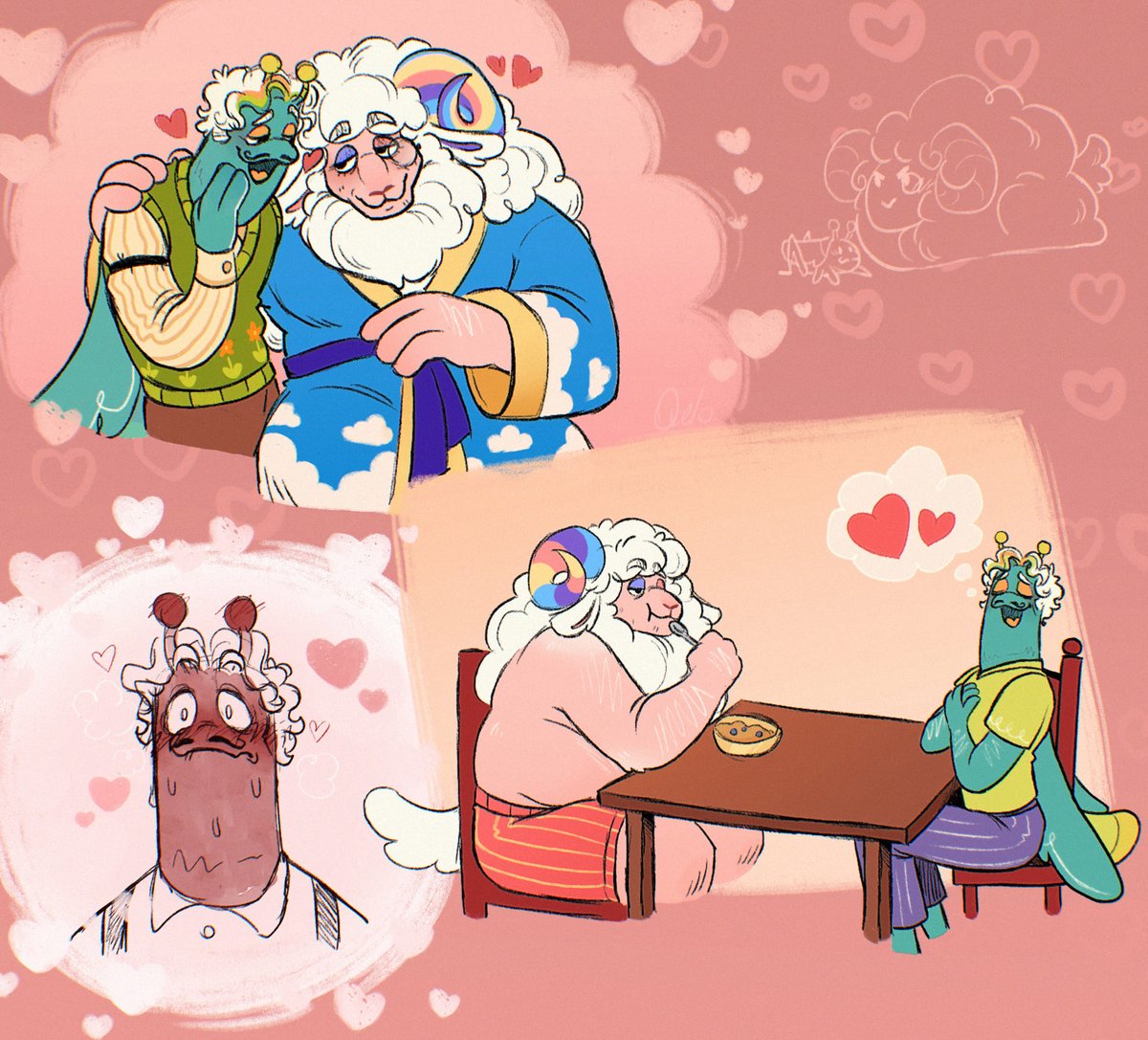 Qelo_draws's tweet image. + Old Man Yaoi 🐏❤️🦗

#welcomehomepuppetshow #puppetoc #oldmanyaoi