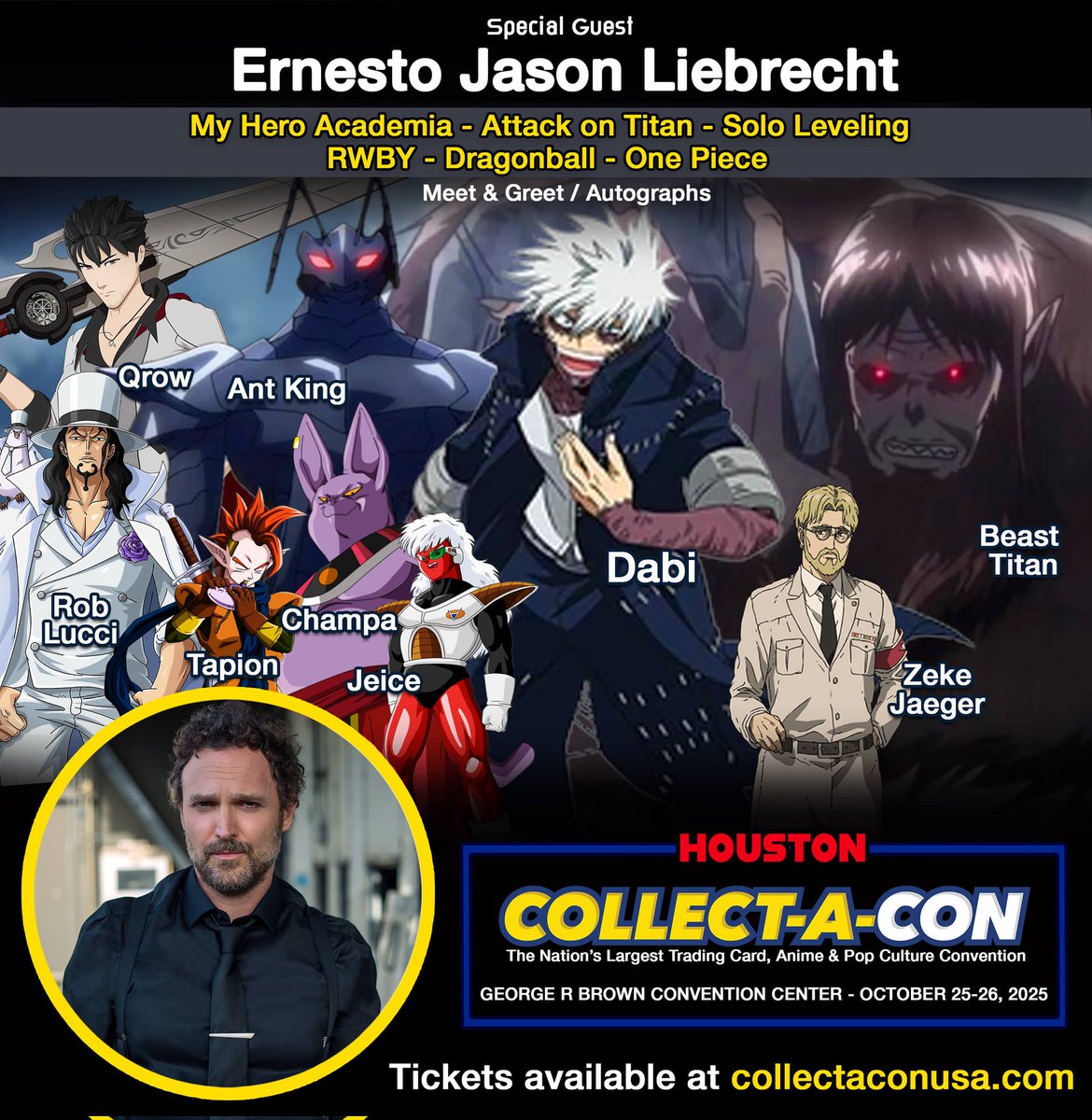 HOUSTON... we have a CONVENTION!!!! THIS coming weekend, my brother from another <a href="/JustChrisSabat/">Christopher Sabat</a> and yours truly will be embarking on a ROAD TRIP to H-TOWN (with a bunch of other weirdos!) Be there...IF YOU DARE!!!💀❤️‍🔥🚀