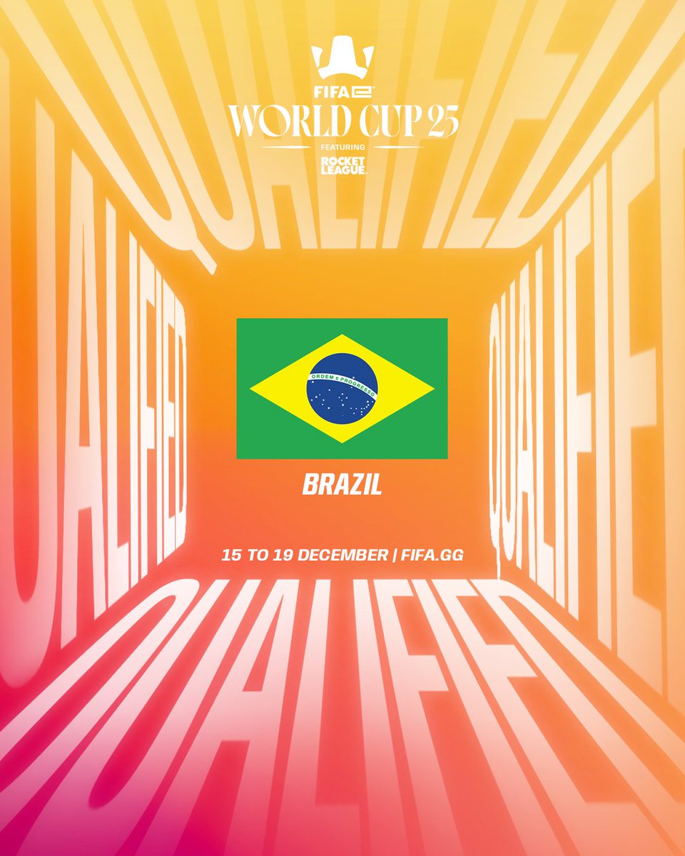 FIFAe's tweet image. Brazil have qualified for the #FIFAeWorldCup featuring Rocket League! 🇧🇷

Another flawless qualification run with no game losses, as @Losttrl, @yanxnz, and @swifttrl finish their journey with a sweep against Venezuela!