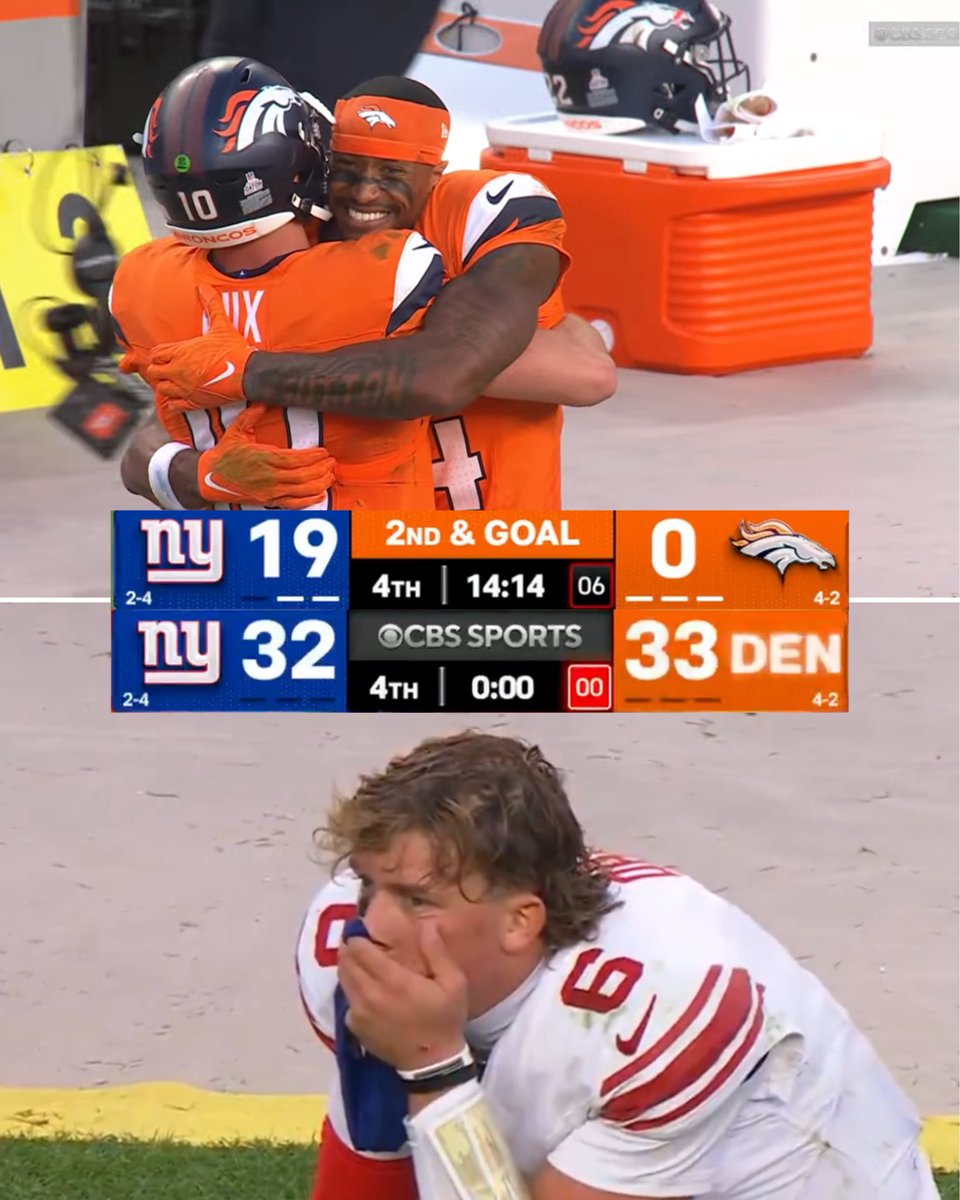 BRONCOS BEAT GIANTS ON A WALK-OFF FG 🤯

DENVER WAS DOWN 19-0 HEADING INTO THE 4TH Q ‼️