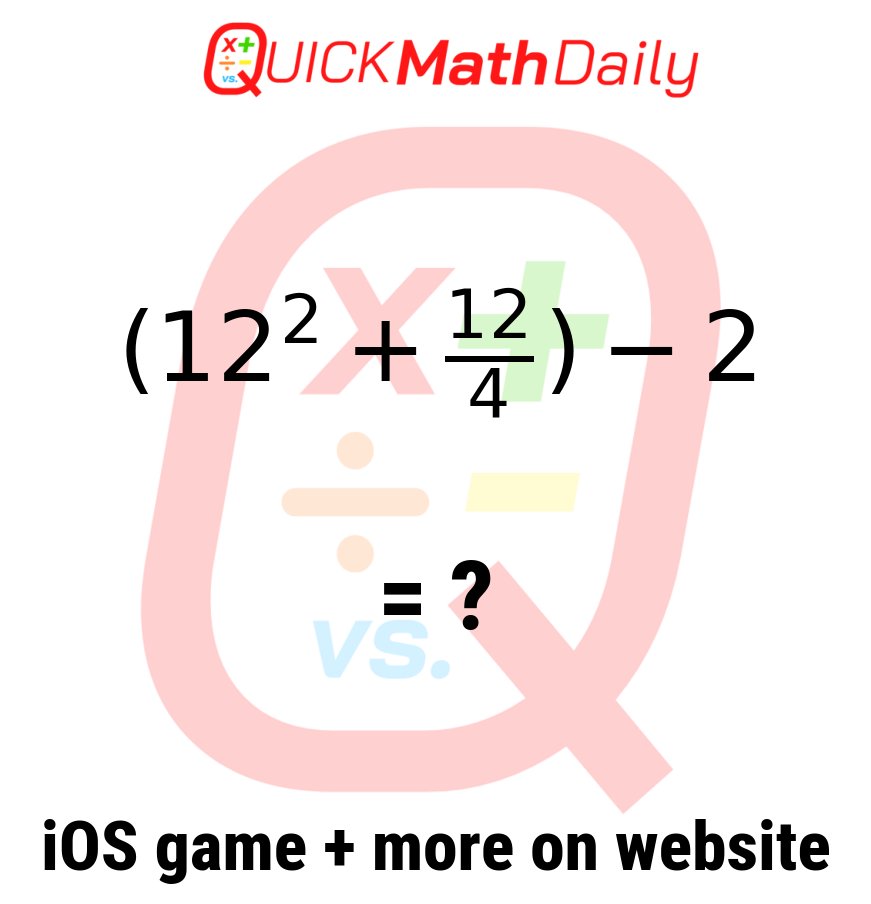 QuickMathDaily's tweet image. 🤔 Solve This Tricky Problem w/o a Calculator‼️ 🧮
Share Your Answer Below!👇