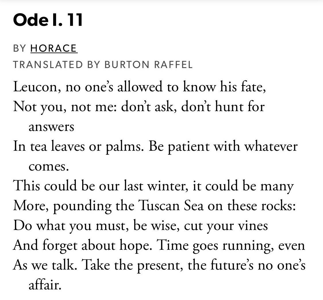 This could be our last winter

—Horace