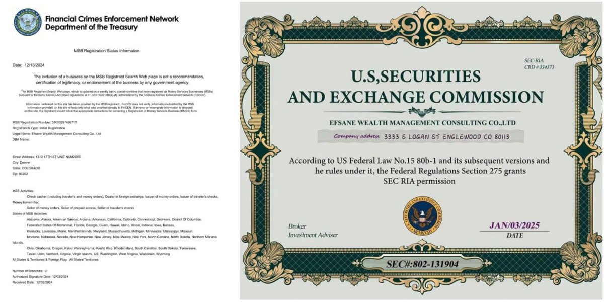 💎 Why choose EFSANE?

✅ Legal and Compliant: Registered and regulated by the US SEC and FinCEN
✅ Secure and Reliable: The platform offers comprehensive fund custody and risk management systems
✅ Steady Returns: High-quality trading strategies provided by a team of