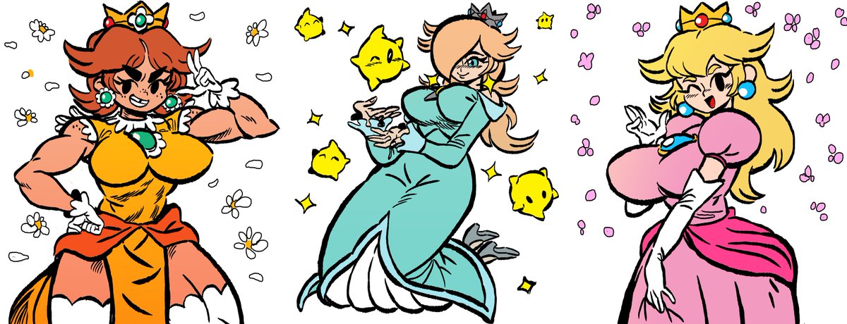Nowarartz's tweet image. Rosalina, Peach, Daisy, they&apos;re all here