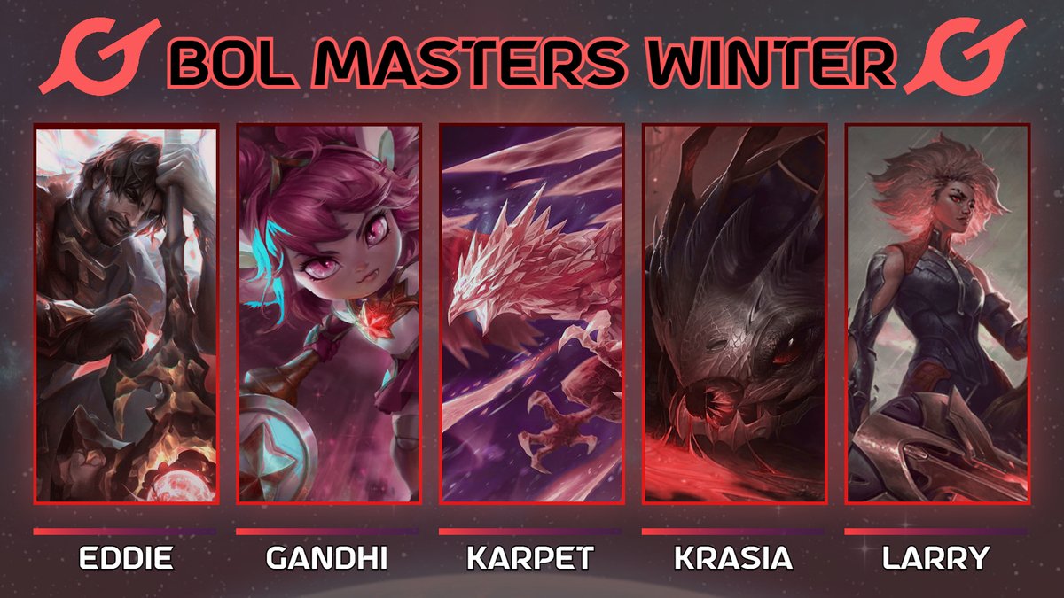 Gravity_GV's tweet image. We are finally seeing Gravity Nebula shine again! Back on the rift after grinding in the darkness of space, they come back to play in @BlueOtterLeague Masters!

Top - @TheEddieReid 
Jungle - @GandhiGGEZ 
Mid - Karpet
Bot - Krasia
Support - Larry

Coach - @Makoots2