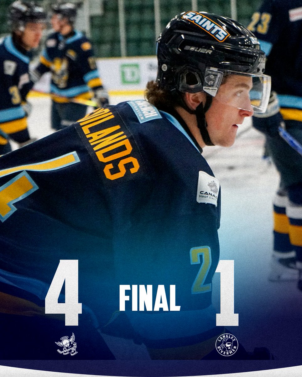 SAINTS WIN!

The Saints cap off a week away from home with a Sunday afternoon victory, knocking off the Rivermen in Langley by a 4-1 score!

#BCHL