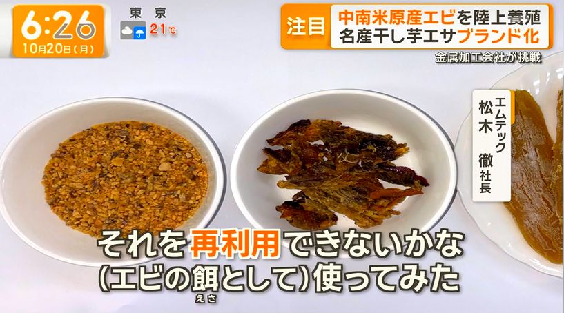 yuruhuwa_kdenpa's tweet image. 茨城県の金属加工会社が干しイモの皮を餌に使ったエビの養殖を開始
↓
甘味の強いエビが爆誕

日本の民間レベルでの食べ物開発スキル謎に高いの何