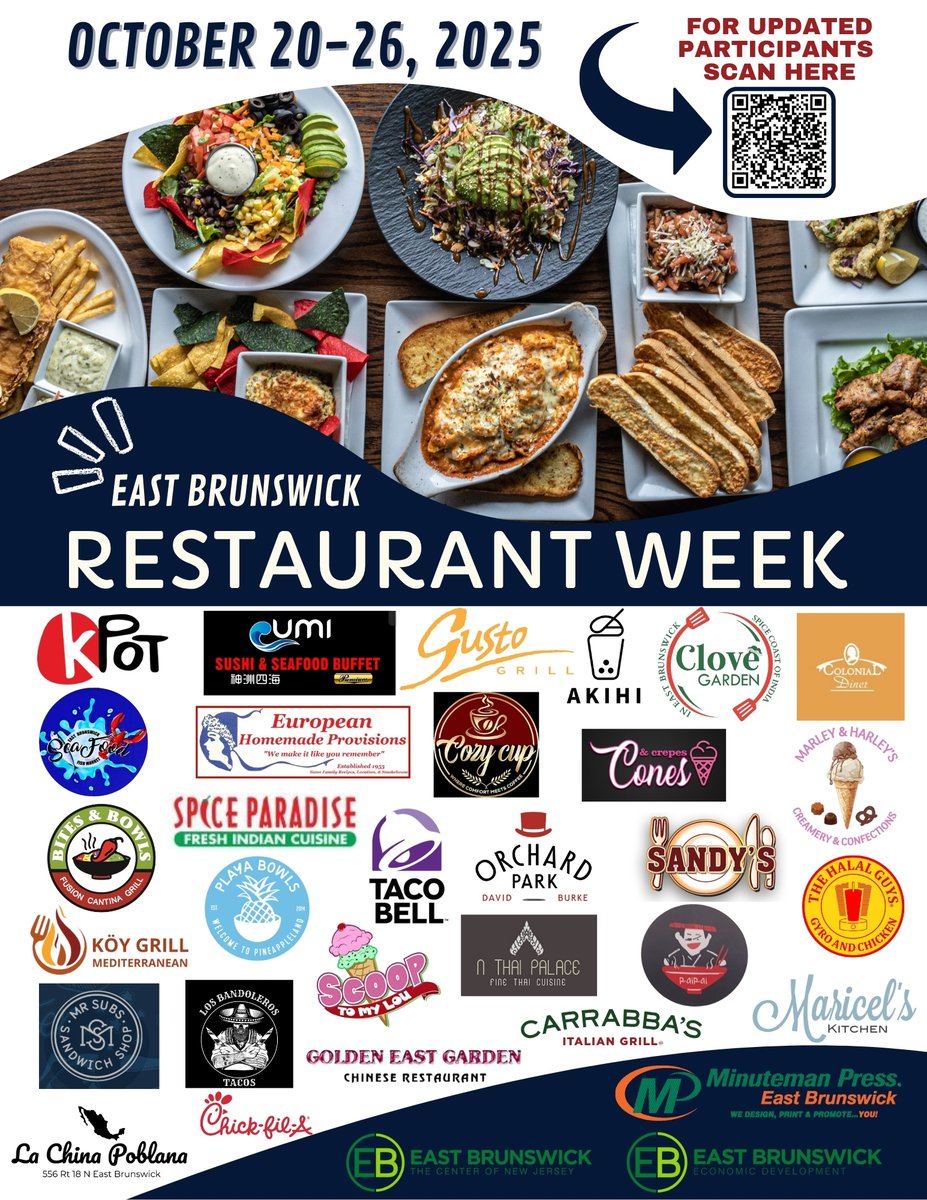 East Brunswick Restaurant Week starts tomorrow!! Learn more at eastbrunswick.org/781/Restaurant….