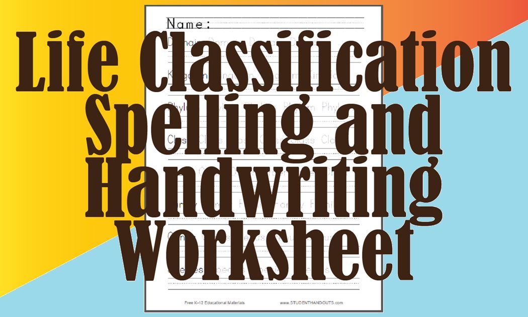 studenthandouts's tweet image. Life Classification Handwriting and Spelling Sheet - Free to print (PDF file). Students get handwriting practice...domain, kingdom, phylum, class. order, family, genus, and species. #lowerelementary #science #freeprintable #handwritingpractice studenthandouts.com/science/lower-…