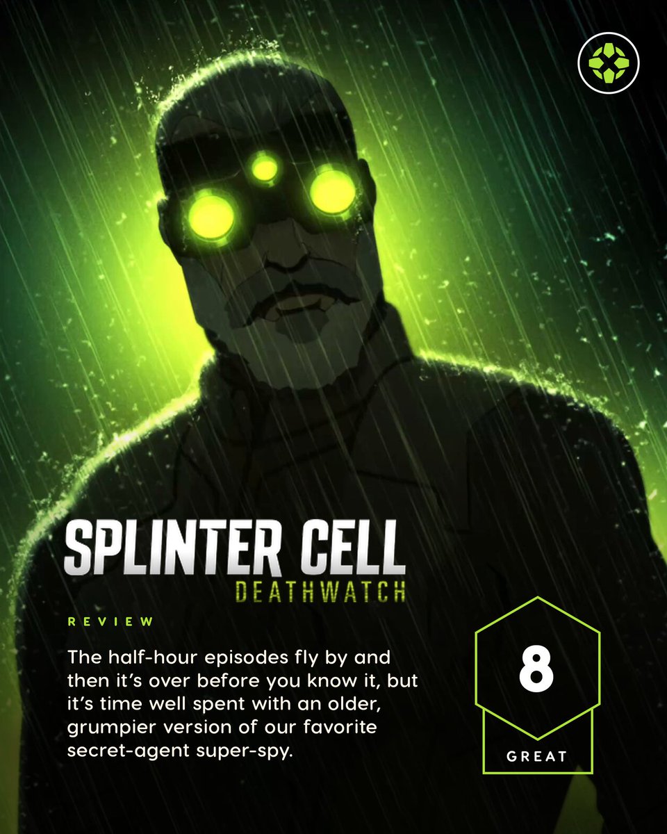 Sam Fisher’s return is to TV rather than video games in Netflix’s Splinter Cell: Deathwatch, but it’s an engaging return for the sardonic super spy, and it’s over all too quickly. 

Our review: bit.ly/475j9rX