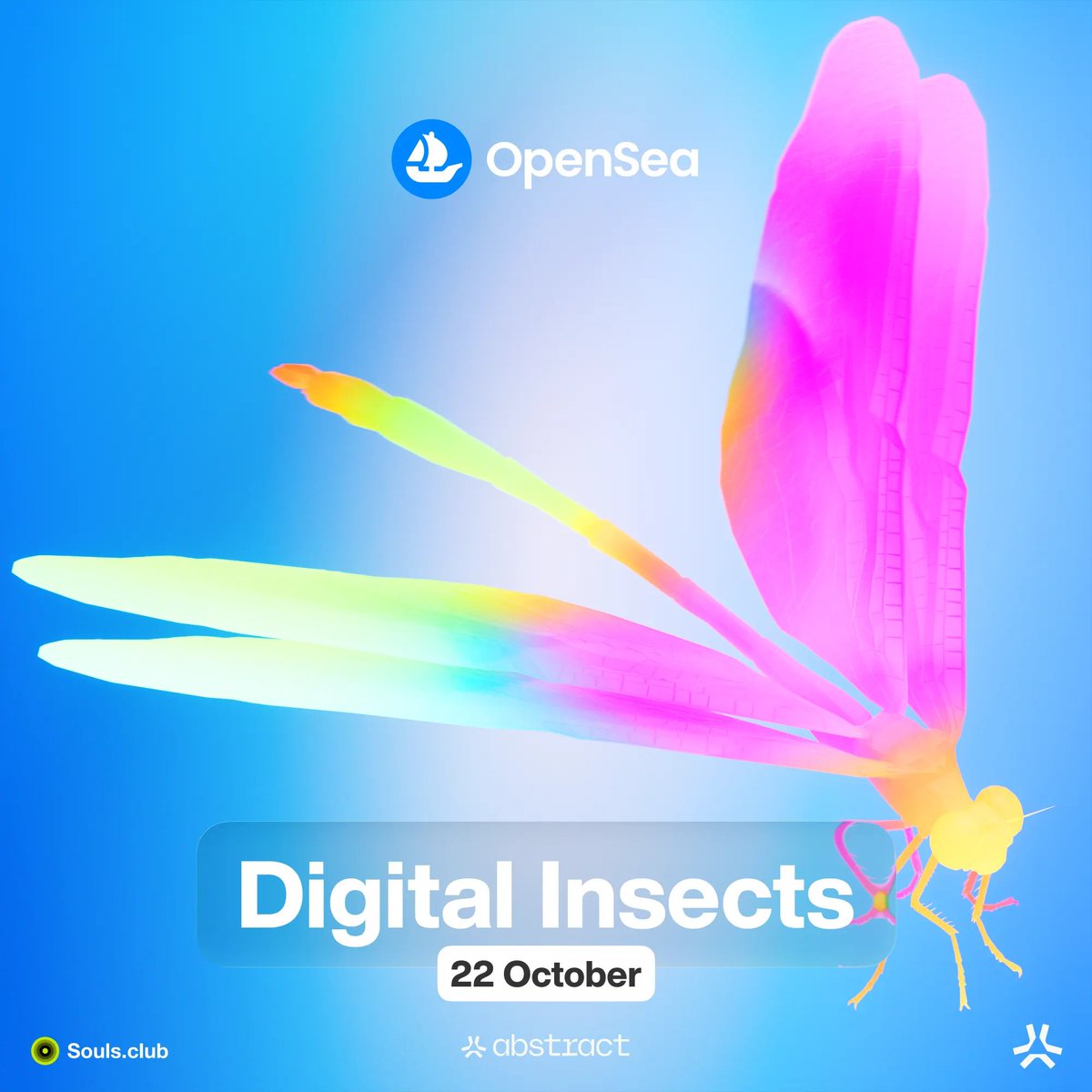 ✳️ WL GIVEAWAY ✳️

The Digital Insect NFT collection is coming to Abstract Chain and @OpenSea on October 22.

I’m giving away 10 GTD spots for my community/followers!

To enter:

➡️Follow me <a href="/Shazoholic/">Shaz 🐧✳️</a> and <a href="/SoulsClubInc/">Souls.club</a> RT this post!

➡️Drop your AGW wallet below!

(Please note: