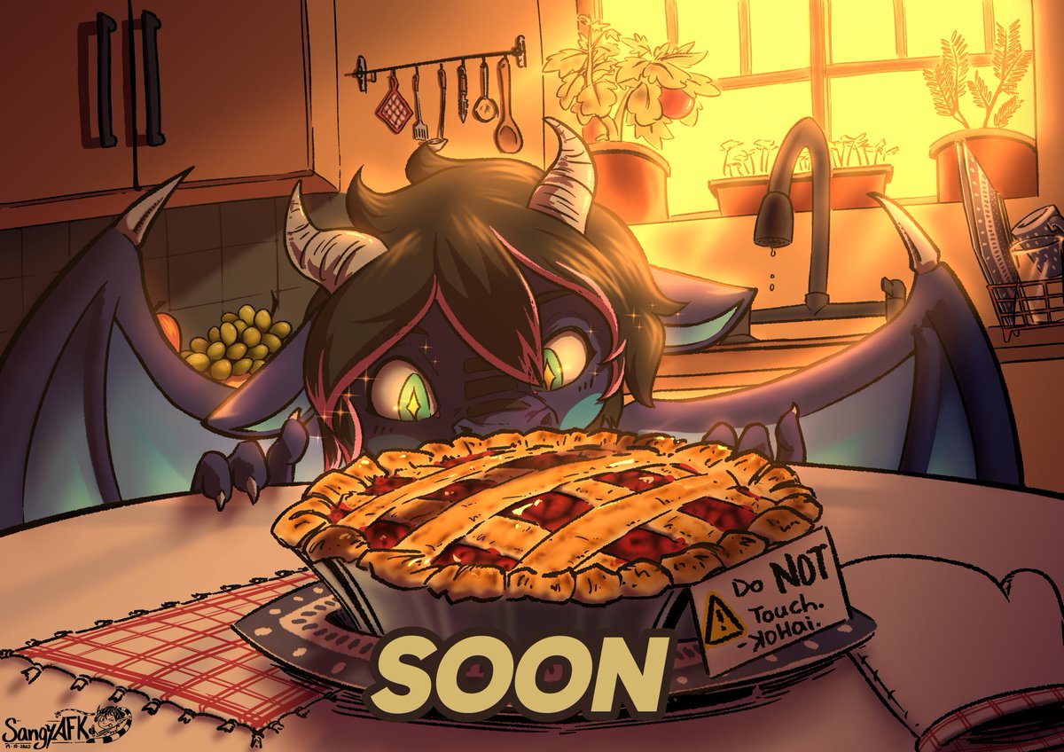 "and that's how Theron got neutered..."  

I had lots of fun doing this commission! Working on the pie was quite a challenge, but I'm proud of it!  

#Commission #art #furry #scalie #sfw