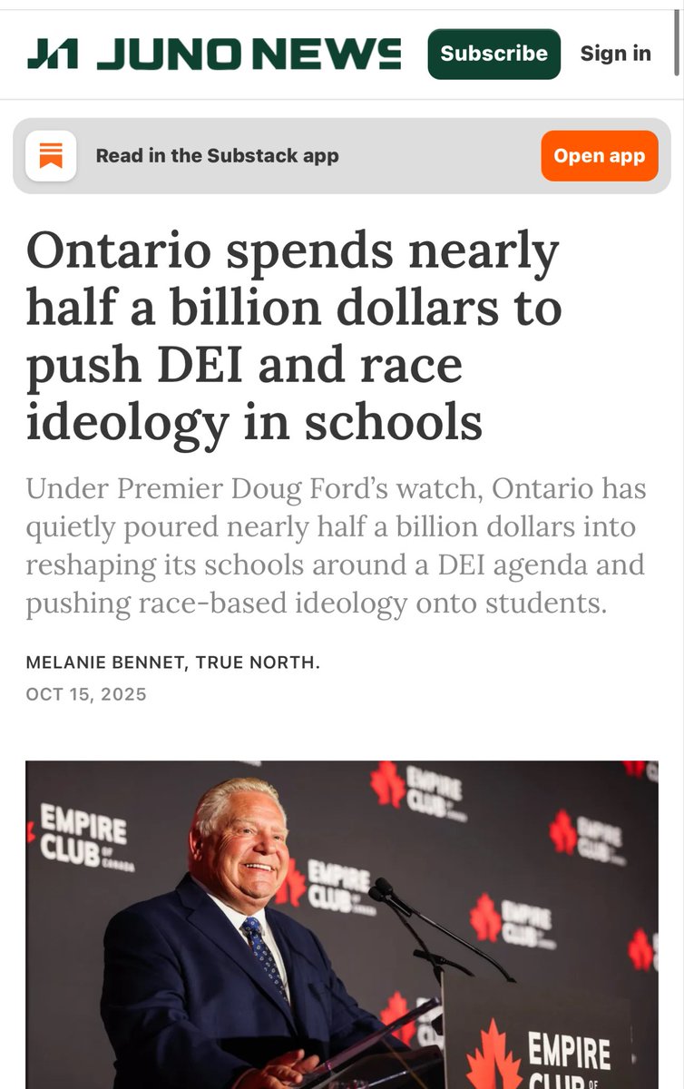 Hey Doug — what are you doing?

Ontario quietly poured half a BILLION dollars into pushing DEI + race-based ideology in our schools.

Instead of teaching math + literacy, they’re teaching kids to divide themselves by skin colour + sexual identity.

I tried to bring a motion to