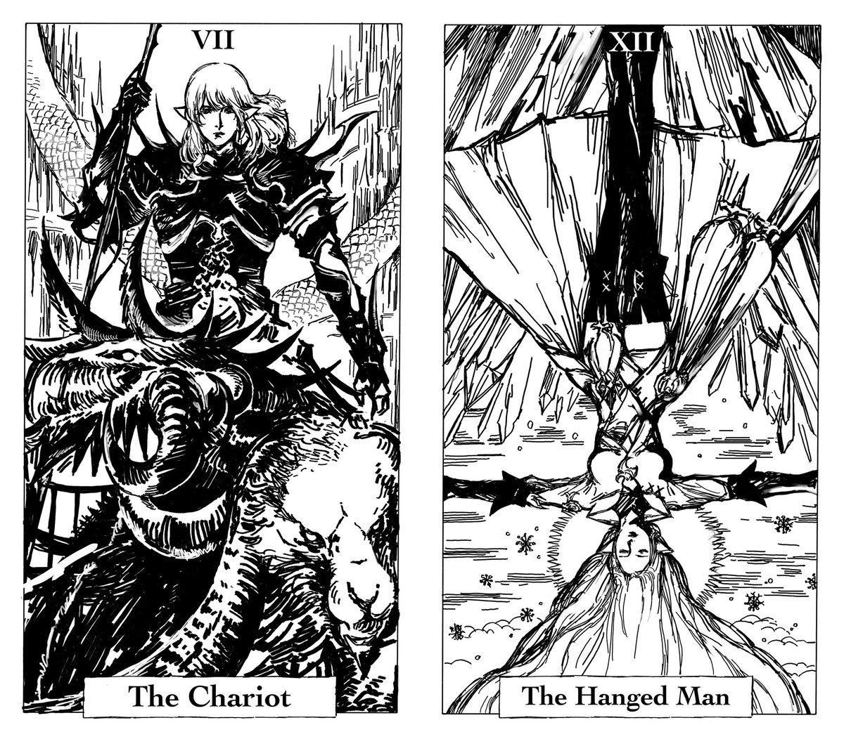 Rosebay_Elnino's tweet image. The Chariot &amp;amp; The Hanged Man