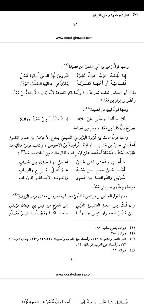 بعض من أشعار العرب الجاهلية لقضاعيين وغيرهم تنسب قضاعة إلى معد: