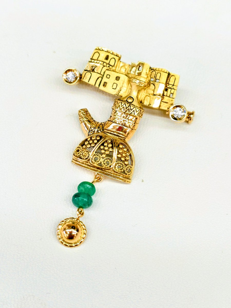 池田啓子 K18【色石.ダイヤ0.10ctペンダント.ブローチ】 218000円 約45