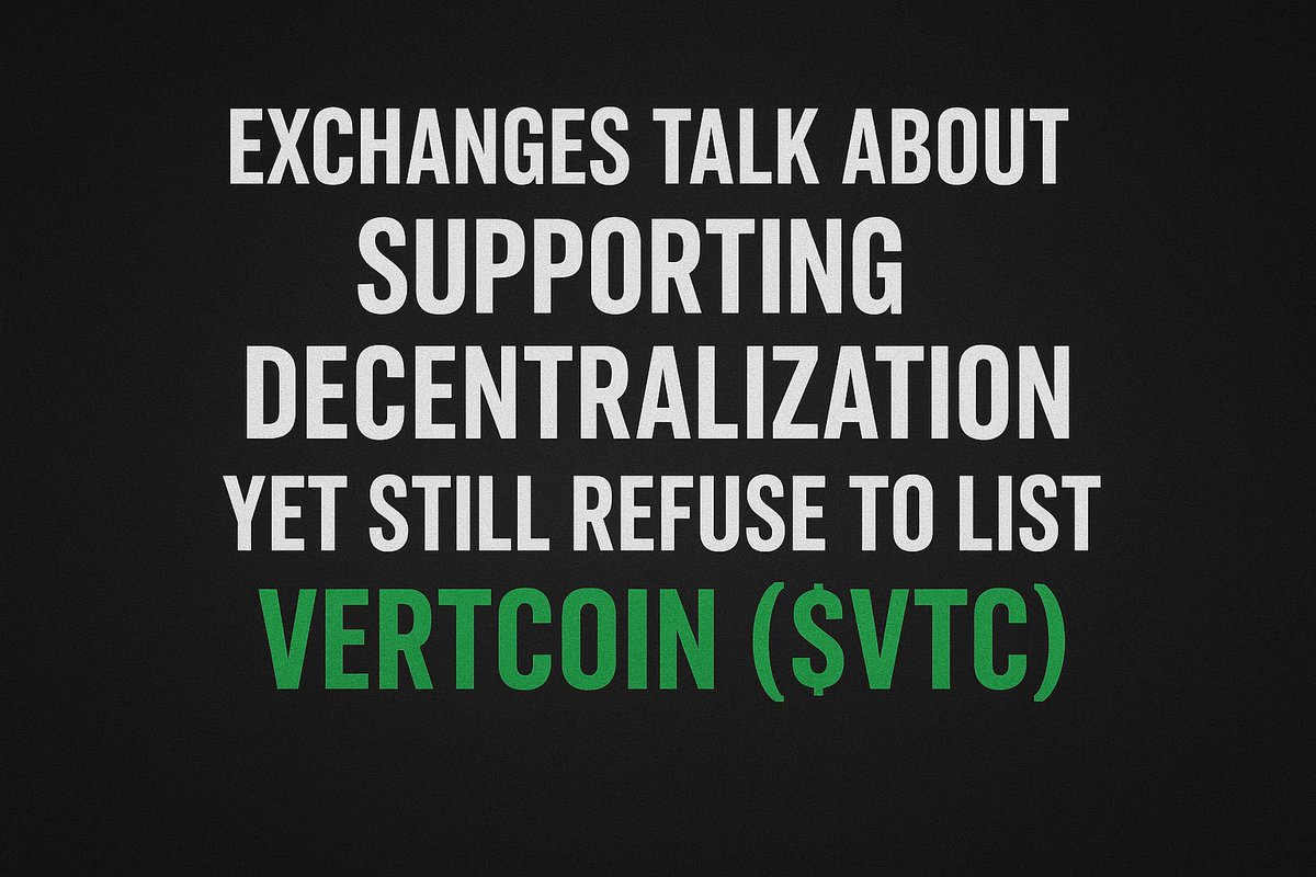 ImoleObalola's tweet photo. It’s time exchanges walk the talk on decentralization.
Projects like $VTC launched fair and free, no pre-mine, no ICO, no VC strings attached.

@binance @krakenfx @coinbase it’s time to List #VTC 

#FairListing #Vertcoin #Doge #BTC #LTC #POW #CryptoIntegrity https://t.co/TaaBp8xXAl