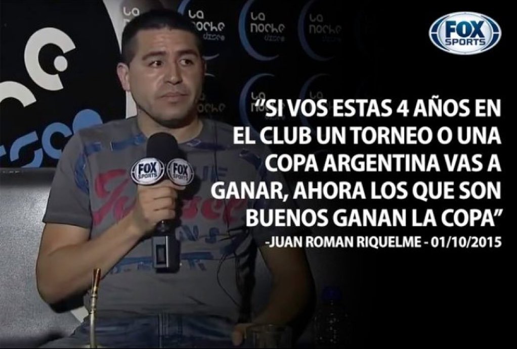 lamacrineta's tweet image. No se olviden lo que dijo Riquelme cuando Boca perdía y salia a tirar mierd@