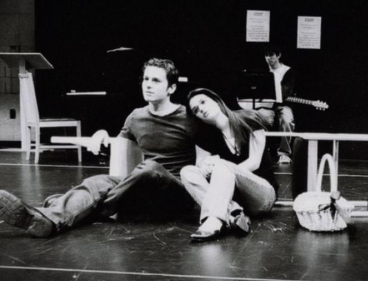 springwakemedia's tweet image. Lea michele and Jonathan Groff on the Rehearsal of #SpringAwakening